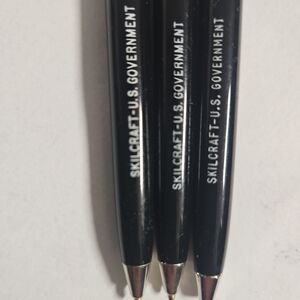Skilcraft USA Government Pens Black Gold Plastic Retractable Ballpoint (3)